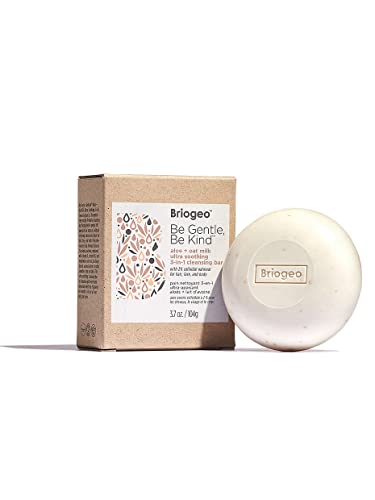 Briogeo Be Gentle, Be Kind Aloe + Oat Milk Ultra Soothing 3-in-1 Cleansing Bar | 2% Colloidal Oatmeal for Hair, Face, and Body | Vegan, Phalate & Paraben-Free | 3.7 Ounces