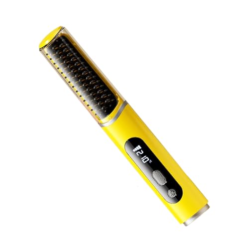 Plancha para el cabello inalámbrica con cepillo, para mujeres, ideal para viajes, con 5 ajustes de temperatura y pantalla digital, calentamiento rápido para cuidado capilar en casa miniatura 5