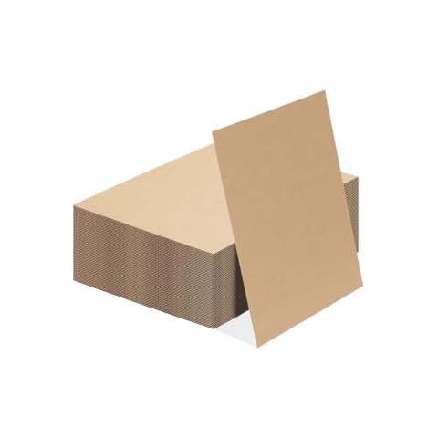 Calenzana 50 Pack 8.5x11 Inch Brown Corrugated Cardboard Sheets Flat Cardboard Sheets for Packing Mailing Dividers and DIY Crafts Cover