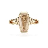 LAIBUY Anillos abiertos de ataúd con diseño de rosas, estilo punk, gótico, vampiro, para mujeres y hombres, ajustable, extensible, a la moda, hip hop, Halloween, cosplay, accesorios, joyería, regalo