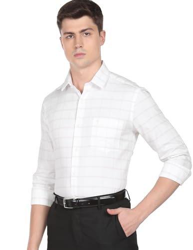 Image of Arrow Slim Fit Mens Formal Shirt - 100% Cotton, Breathable & Comfortable, Full Sleeves Shirts for Men