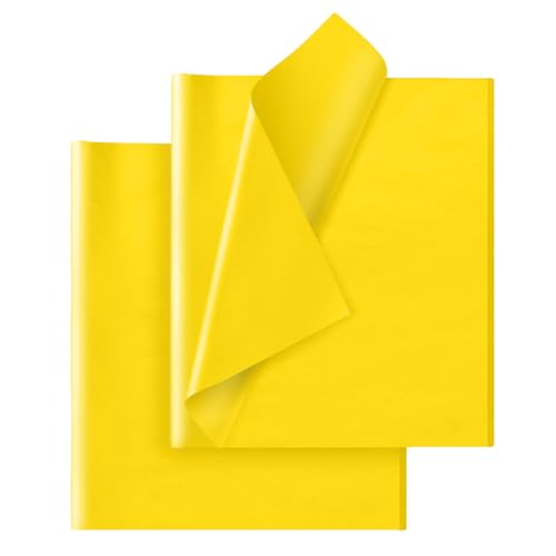 Yellow Tissue Paper for Gift Bags - 30 Sheets of Yellow Wrapping Tissue Paper Bulk for Weddings Birthday DIY Project Christmas Gift Wrapping Crafts Decor (14 x 20 Inch)