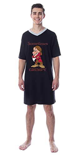 Disney Mens' Grumpy Snow White And The Seven Dwarfs Dress Sleep Pajama Shirt (Large)