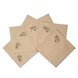 Encasa XO Juego de 6 Servilletas de Mesa | Servilletas de Tela de Algodón 43x43 cm | Diseño Bordado de Cubiertos Beige Claro
