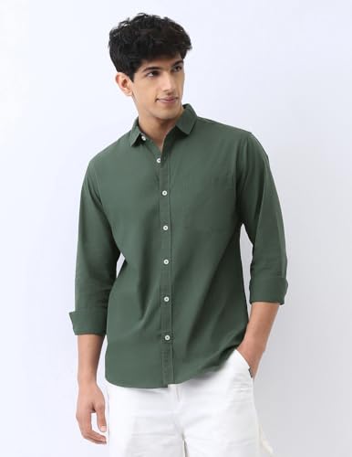 Image of Urbano Fashion Men's Cotton Full Sleeve Regular Fit Casual Solid Shirt