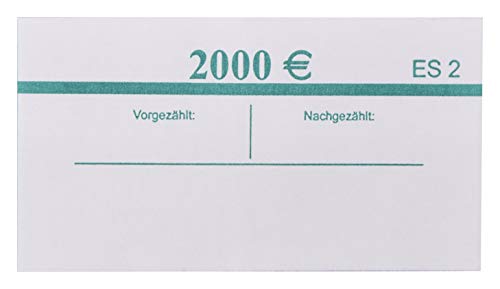 EURO Banderolen 100 EUR Grün 20x 100€ 2.Serie (10-50 - 100 Stück) Geldscheinbanderole für je 20 Banknoten Geldbündel (50)