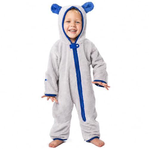 Image of Baby Deedee Bunting Teddy, Sherpa Hooded Teddy Ears Diaper Zip