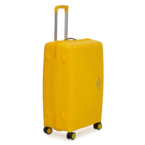 Image of SWISS MILITARY Maze 75CM Hard Trolley Bag, 106L Large Polypropylene Luggage, TSA Lock, 360 Dual Wheels, Anti-Theft Zipper, Branded Interior, Strong Handle, Long Trip Travel Suitcase, 28 inch