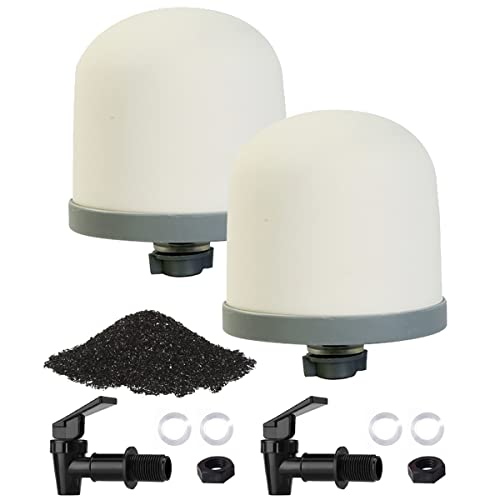 HUINING Replacement Ceramic Dome Water Filter with Coconut Shell Activated Carbon and Faucet Kit for Countertop,Household Water Bucket, Water Cooler Filtration Systems Water Pitcher HUINING Replacement Ceramic Dome Water Filter with Coconut Shell Activated Carbon and Faucet Kit for Countertop,Household Water Bucket, Water Cooler Filtration Systems Water Pitcher