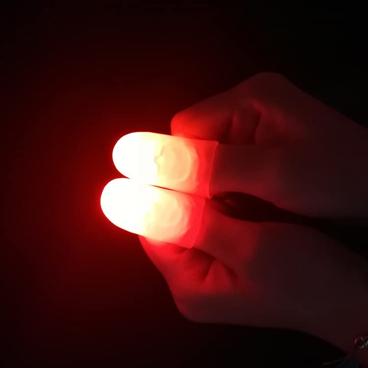 sumrica Magic LED Finger Lights, Tricks for Magicians, Thumbs Light, Finger Prank Toy, Magic Lamp up Finger, Fake Finger, Magic Trick, Party Supplies (RED, Junior x1Packs/2PCS & Adult x 1Packs/2PCS)