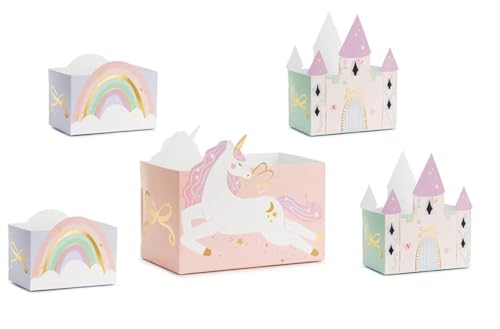 Libetui Set 6 Snackboxen Einhorn Märchen Schloss Regenbogen snack box...