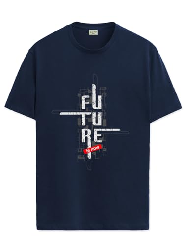 Image of ADRO Men's Graphic Printed 100% Cotton T-Shirt - Regular Fit, Printed T-Shirts for Men