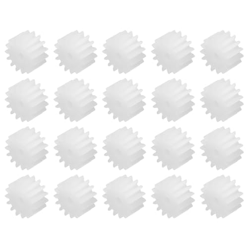 QUARKZMAN 20 Piezas de Engranajes de Plástico de 15 Dientes, Engranajes de Eje de Plástico Modelo 152AA, Engranaje de Reducción para Coche RC, Robot DIY, Color Blanco, Módulo 0.5