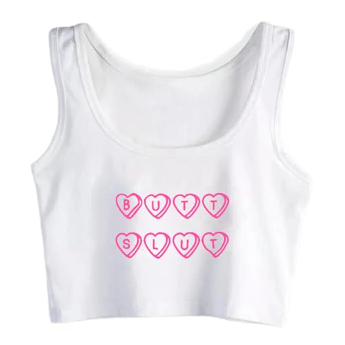 Butt Slut Heart T-Shirt Inappropriate Mature Sexual Humor Anal Sex Lover Crop top White