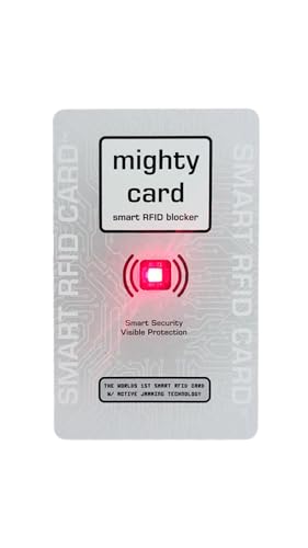 Smart RFID Card w LED Signal Detection - Blocks Wireless Skimming – Credit Card Protector for Wallets – Stops NFC/RFID Scanners – Skimming Protection