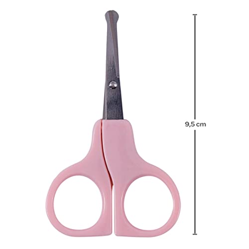 Kit Manicure Bebê 3 Peças Tesoura, Cortador de Unha e Lixa Buba (Rosa)