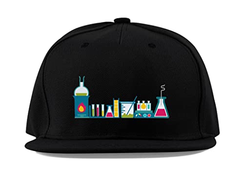 Casquette chimie lab science fair en coton noir taille unique style fullcap visière plate unisexe