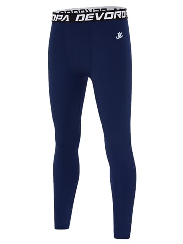 Image of DEVOROPA Boys Leggings Youth Compression Pants Sports Tights Basketball Football Baseball Soccer Baselayer Slim /Regular /Husky