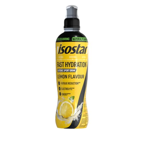 ISOSTAR – Fast Hydratation Citron – Boisson Isotonique Sport, Apport en Glucides et Électrolytes, Arôme Naturel, Sans Colorant – 500 ml