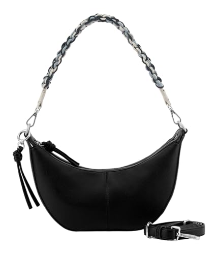 Sac demi-lune FREDsBRUDER noir en cuir élégant pour femme au quotidien