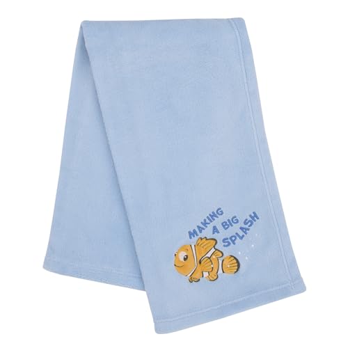 Image of Disney Finding Nemo Cutest Little Catch Light Blue, and Orange Super Soft Appliqued Baby Blanket