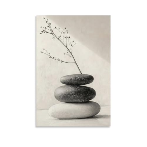 Black And White Stacked Stones Artwork