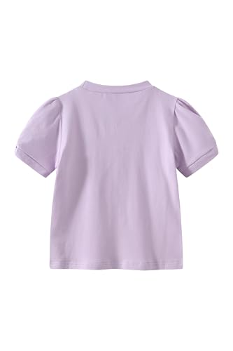 Girls' Tops Tees & Blouses Girls Puff Short Sleeve T Shirt Tee Pleated Casual Top 4-12 Years2