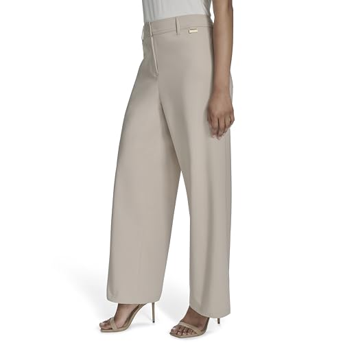 H HALSTON Women's Straight Leg Compression Cotton Office Workwear Pant3