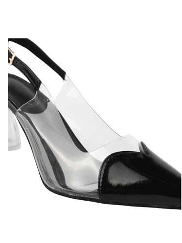 Image of TRYME Trendy Ravishing Transparent Close Toe Pointed Mules Style stilettos Heel Sandals For Women & Girls