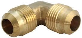 JMF 5/8 in. Dia. x 5/8 in. Dia. Flare to Flare to Elbow Yellow Brass Elbow