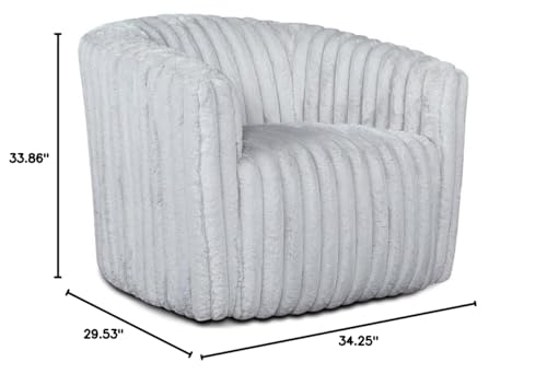 Sillón giratorio moderno terciopelo gris miniatura 3