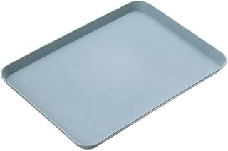 Bandeja multifuncional para servir con bordes elevados, ideal para mantener las mesas limpias y ordenadas (azul)