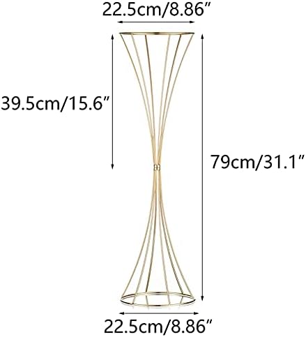 Nuptio 2 Pcs Gold Wedding Centerpieces Table Vase, 79cm Tall Metal Trumpet Vase, Road Lead for Wedding Party Dinner Centerpiece, Flower Stand for Christmas Anniversary Birthday Home Decoration