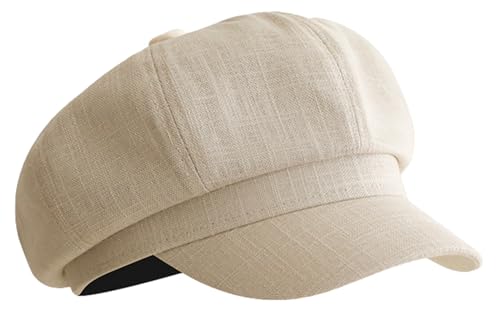 Gorra estilo newsboy de lino transpirable para mujer miniatura 1