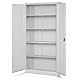 Jan Nowak 2er Set Aktenschrank C001 Metallschrank Stahlschrank Werkzeugschrank Büroschrank Lagerschrank Universalschrank Pulverbeschichtung Flügeltüren 185 cm x 90 cm x 40 cm (grau/grau)