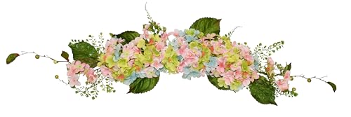 28 inches hydrangea swag for wedding party home garden, wedding arch garden wall decoration, weddings, Blue Pink