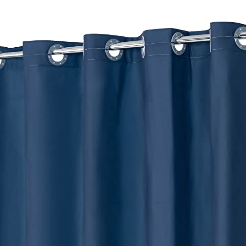 ABLUEN Cortina de Ducha de plástico Azul o Forro sin Gancho, PEVA 8G, Cortina de Ducha Resistente al Agua para bañera, tamaño estándar 71 x 74, Azul Marino