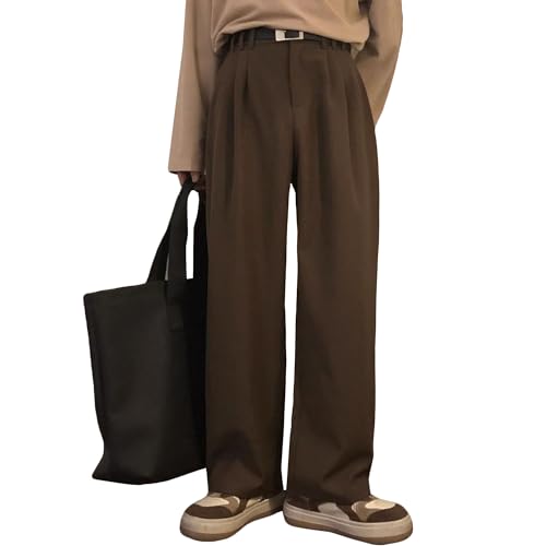 Men's Straight Leg Pleat Front Dress Pants Old Money Pleated Baggy Wide Leg Slacks Casual Suit Pants for Men