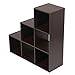 Home Basics Organizador de armazenamento MDF cubo aberto e fechado, Espresso (6 cubos em camada)