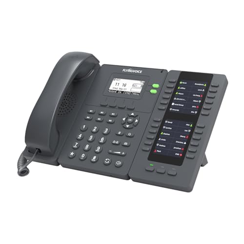 FLYINGVOICE P20P VoIP Phone with P2EXP Expansion Module Bundle, Built-in Wi-Fi Business IP Phone with USB Port, Dual LCD Display Module, IP Phone Set for Reception, Call Center & Office Use