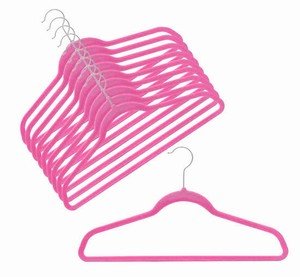 ULTRA-SLIM VELVET SHIRT/PANT HANGERS - SET of 100 - HOT PINK