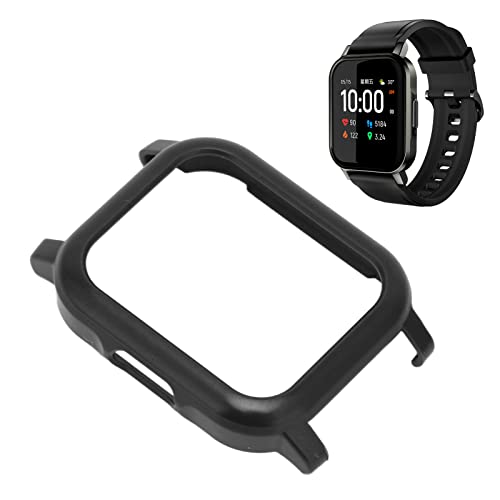 Funda para Reloj Inteligente Xiaomi Haylou LS02, Funda Protectora de Plástico para Reloj de Pulsera Inteligente, Protector de Pantalla Ultrafino Resistente a los Golpes y (Negro)