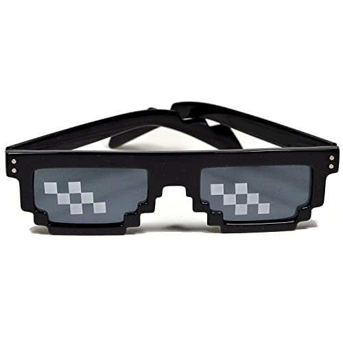 Zesties Thug Life Pixelated Meme Sunglasses - Cool Funny Gangster Gamer Sunglasses - Deal With It!