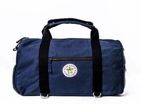 Sustainable Travel Backpack Rhino Duffel Backpack Duffle Bag -Navy Blue | Crafted in India | Made with Premium Durable Cotton Canvas-image-11