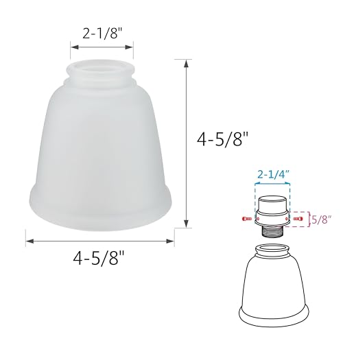 Image of Aspen Creative 23168-4 Transitional Frosted Ceiling Fan Replacement Glass Shade.2-1 /8 inchFitter, 4-5 /8 inchDiameter x 4-5 /8 inchHeight.4 Pack