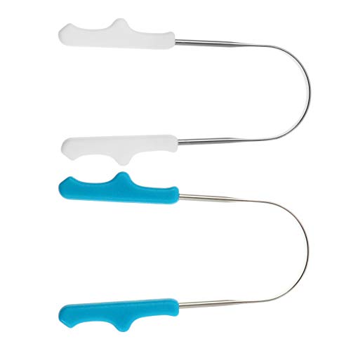 FOYTOKI Stainless Steel 2pcs Oral Scraping Tool Comfortable Grip for Home Travel