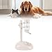 NOENNULL Height Adjustable Pet Water Dispenser, 500ml Automatic Standing Water Bowl for Puppies, Kittens Small Dogs Anti-Spill Feeder with Stable Base (Beige)