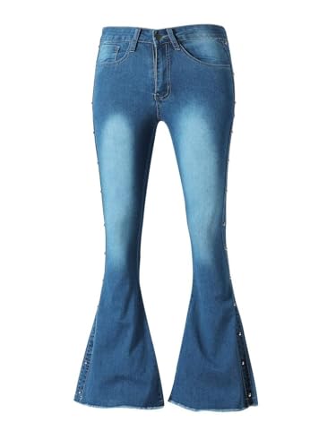 Bell Bottom Jeans for Women High Waisted Stretch Flared Jeans Flare Boyfriend Jeans Denim Flare Pants with Pockets4