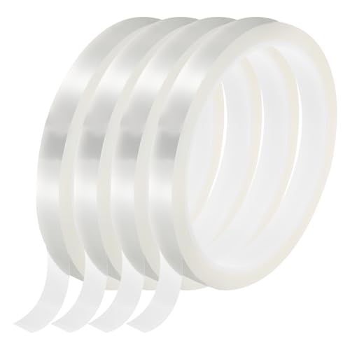 Image of uxcell Clear Heat Tape, 4 Rolls 10mmx33m 108ft High Temperature Heat Resistant Tape for Sublimation,Heat Vinyl Press,Heat Transfer, Circuit Board, No Residue