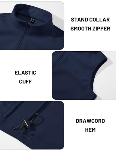MAGCOMSEN Men's Fleece Vest Lightweight Zip Up Winter Vests Outerwear Warm Polar Sleeveless Jacket with Pockets Casual Golf 5